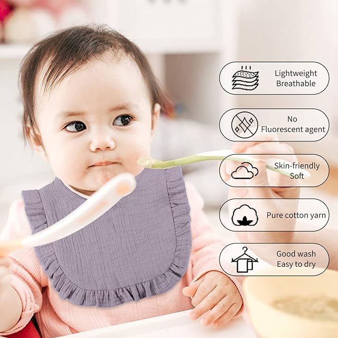 Baby Bibs Muslin Drool Teething Drooling Bibs for Baby Girl Boy Muslin Cotton