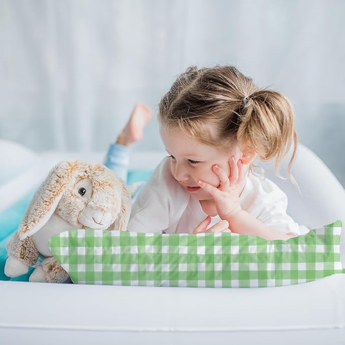 Little Sleepy Head Toddler Pillow with Pillowcase 13x18 - Kids Pillow for Sleeping - Better Neck Support Ergonomic Pillow and Toddler Pillowcase - Best Pillows for Kids (Gingham Green)