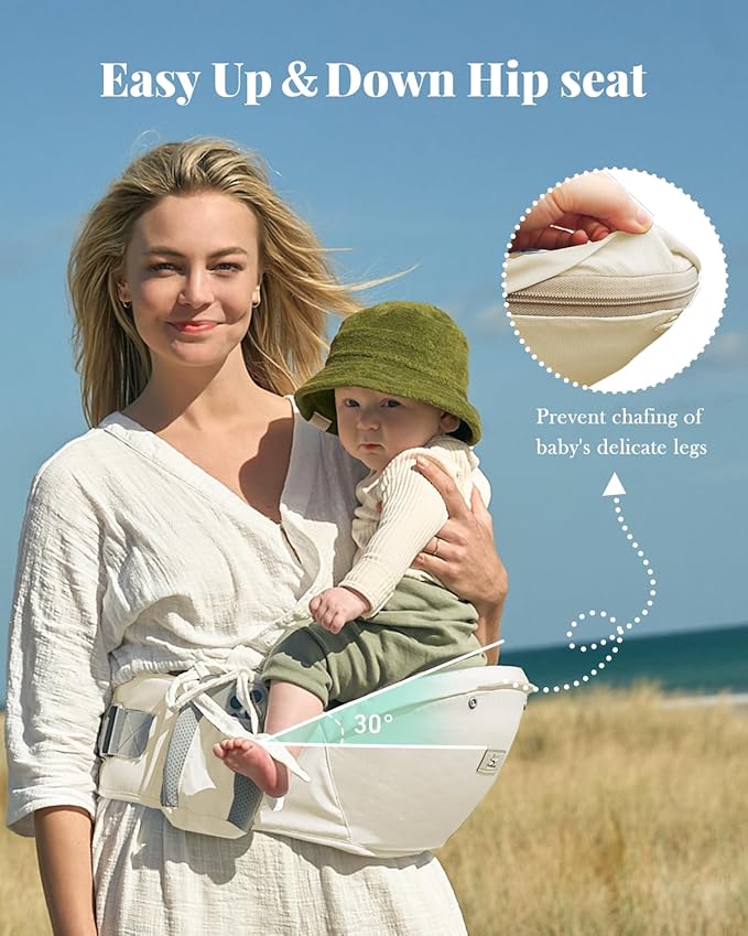 MOMTORY Baby Carrier, Baby Holder Carrier Newborn to Toddler - Ergonomic, Cozy and Breathable Baby Carrier with Hip seat for 7-50lbs