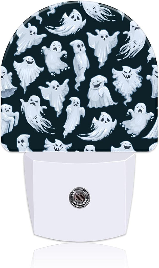 Night Light for Kids Girls Boys, Halloween Funny Ghost LED Night Light Plug into Wall with Dusk to Dawn Sensor for Room Decor, Hallway, Kitchen, Bathroom, Nursery, Stairs