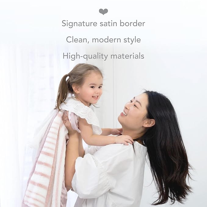 Little Giraffe Luxe Baby Blanket – 29x35” Satin Trim, Strand Dusty Pink | Ultra-Soft, Hypoallergenic Stroller & Nursery Blanket | Perfect for Newborns & Toddlers