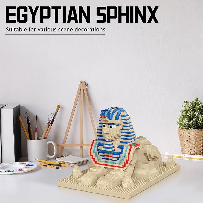 Great Sphinx Egypt Mirco Mini Building Block Sets for Boys Ages 8-12 Famous World Landmark Architecture Model Kits Toys for Adults 2732 Pieces