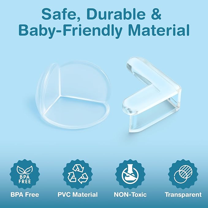 Corner Protector for Baby, Pack of 20 Clear & Transparent Edge Guards for Baby Proofing, Safety Furniture Corner Protectors for Furniture to Prevent Injuries (10 L Shaped & 10 Ball Shaped)
