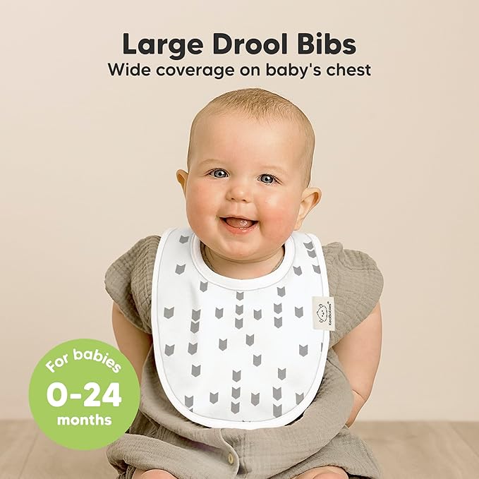 8-Pack Organic Baby Bibs for Boys, Girls - Soft Cotton Drooling and Teething Bibs for Baby Girl & Boy, Extra Absorbent, Easy to Clean & Put On for Toddler, Newborn, Infant 0-24 Months (Crossroads)