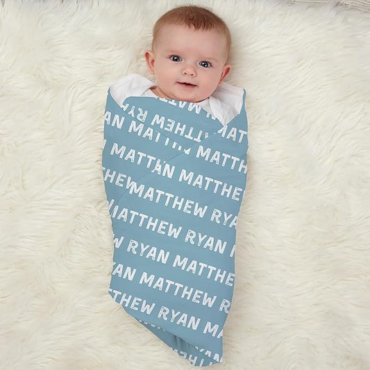 Personalized Baby Blanket for Kids Girls Boys. Custom Baby Blanket with Name for Newborn Swaddle Toddler, Nursery Decor Kids Blanket. (Playful Name)