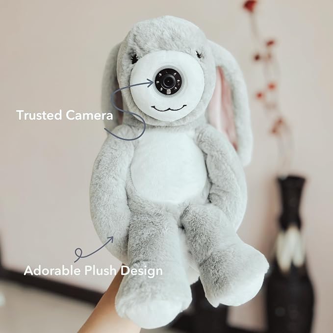 zooby Car Baby Monitor Helps Reduce Distracted Driving! Our Cuddly Plush Monitor That Babies Love Serves as a Soothing Companion for Baby so You Can Drive with Complete Peace of Mind - Bailey Bunny