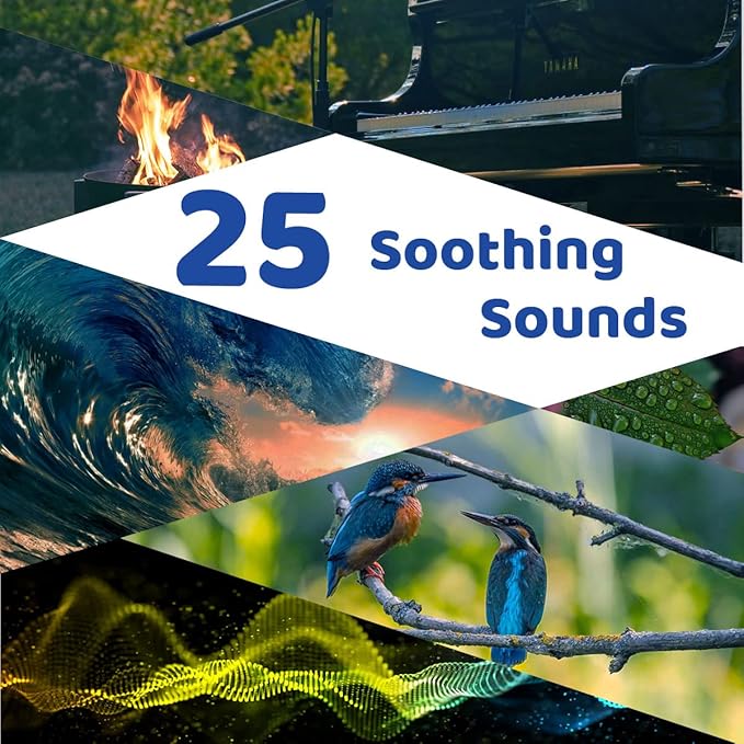 Sleepbox Sound White Noise Machine with 25 Soothing Sounds 10 Colors Warm Night Light 4 Brightness Levels 32 Volume Levels 5 Timer and Memory Function Perfect for Kids Adults Seniors Sleeping Black