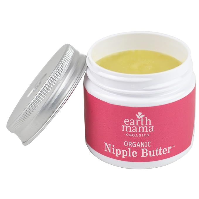 Earth Mama Organic Nipple Butter™ | Nipple Cream Safe for Breastfeeding | Postpartum Essentials for Nursing | Non Lanolin Nipple Cream, 2 fl oz (3-Pk)