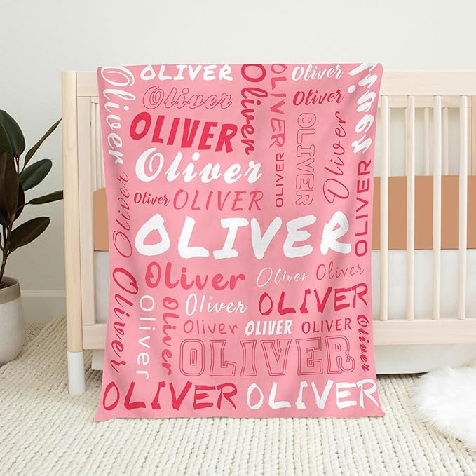 Ship from USA -Personalized Baby Blankets with Name,Customized Name Blankets for Kids,Super Soft Plush Fleece,Custom Baby Blanket for Boys,Girl,Personalized Gifts for Newborn