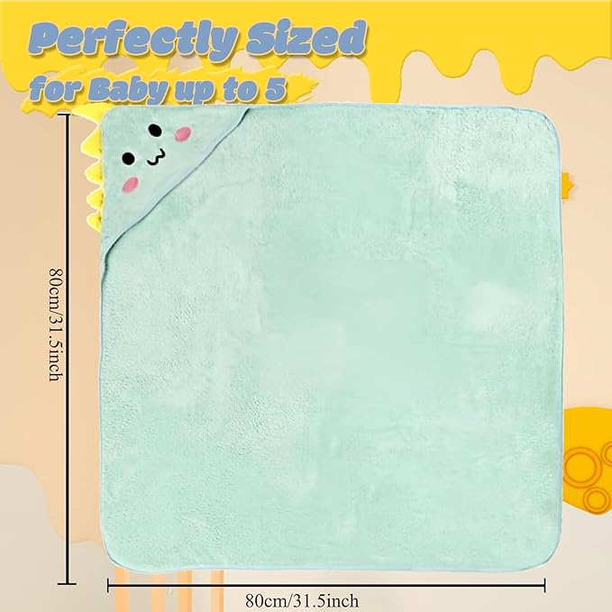 Hooded Baby Towels 2 Pack Extra Absorbent Baby Towels with Hood Coral Fleece Soft Bath Towel for Babies,Toddler,Infant and Newborn