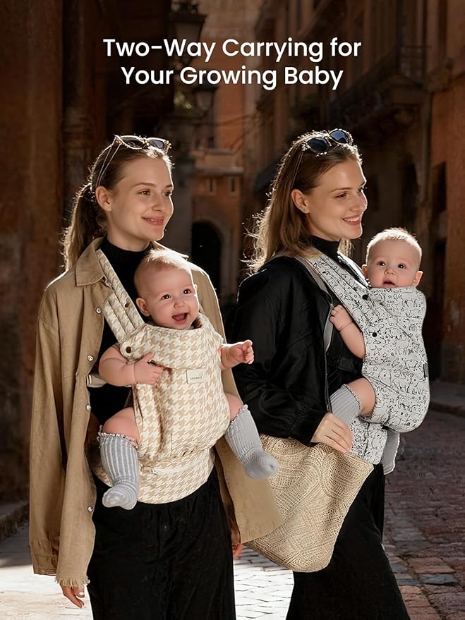 GROWNSY Baby Carrier Newborns to Toddlers, Ergonomic Baby Toddler Carrier Wraps with Head Support, Easy to Wear, Infant Carrier Baby Gift, Travel and Hiking Friendly, 7 to 44 lb (Animal)