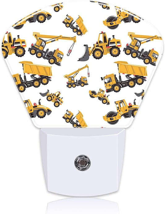 Children Road Construction Vehicle Night Light for Kids Girls Boys, Construction Vehicle LED Night Light Plug into Wall with Dusk to Dawn Sensor for Bedroom,Kitchen,Bathroom,Stairs Decor