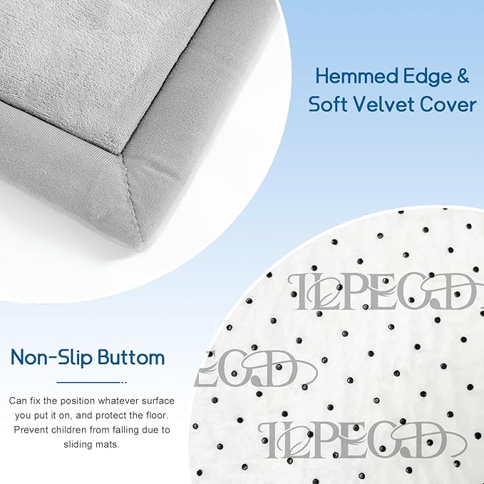 Baby Play Mat for Floor Tummy Time Mat Nursery Muscle Area Rug Playroom Rug Tatami 47"*47" Memory Foam 1.3" Thick Crawling For Babies,Toddlers, Infants, Kids,Floor(Light Gray)