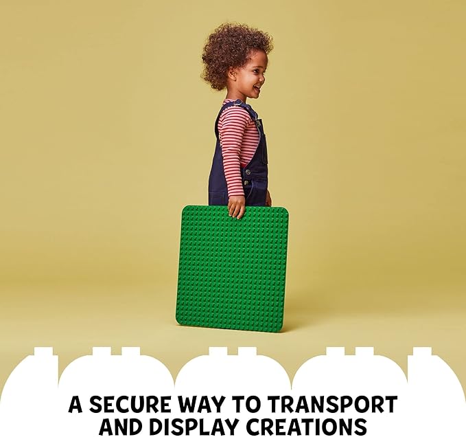 LEGO DUPLO Green Building Plate - 24x24 Stud Foundation for Toddlers to Build, Play, & Display Their Brick Creations - Baseplate Construction Toy for Kids - 10980