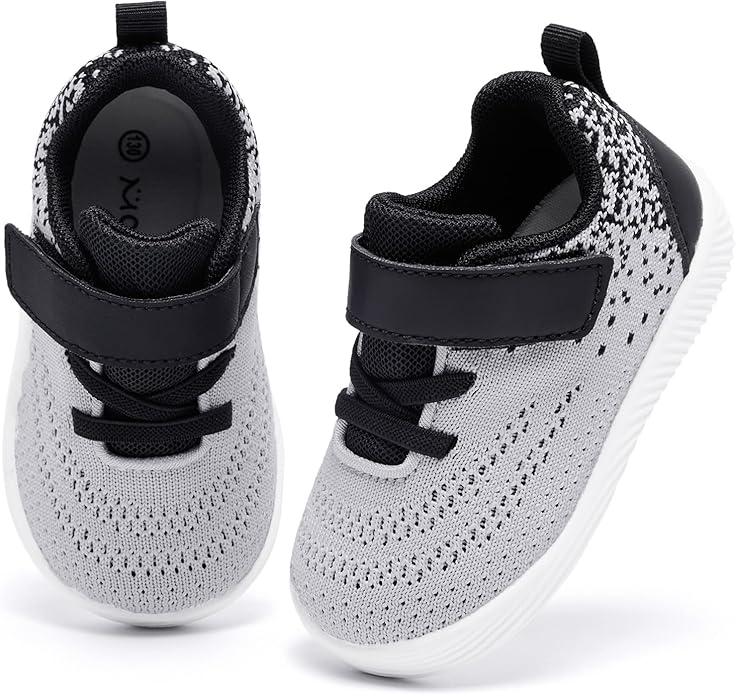 MORENDL Toddler Sneakers Baby Boys & Girls Barefoot Shoes Lightweight Breathable Walking Running Tennis Athletic Sport Shoes