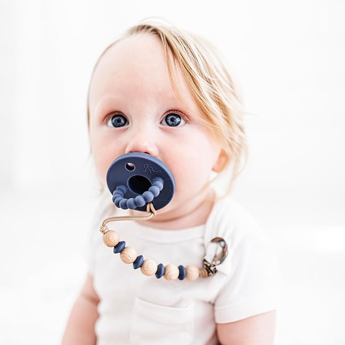 Ryan & Rose Cutie PAT All-in-One Pacifier and Teether Massaging Teething Ring and Hideaway Binky for Growing Babies (Prep (3 Pack), Stage 1)