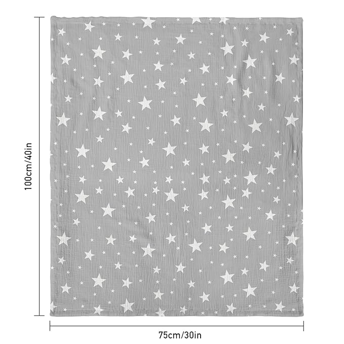 Soarwg Kids Baby Blanket Unisex Newborn, Super Soft Nursery Minky Blankets with Muslin Cotton for Boys Girls, Toddler Baby Nursery Bed Blanket Shower Gifts, 30 x 40 Inch