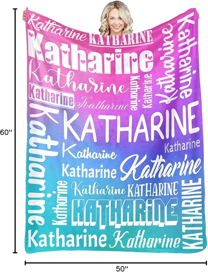 Personalized Blankets with Name Custom Blanket for Adult Kids Baby Customized Blanket Monogrammed Blankets Gifts for Women Men Girls Boys