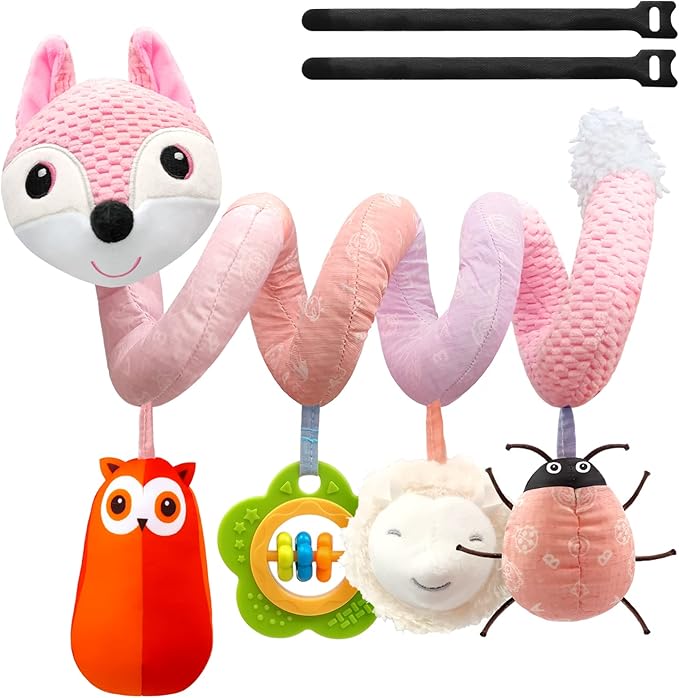 Car Seat Toys Infant Toys 0-6 Months, Newborn Toys 0-3 Months Brain Development for Carseat Stroller Crib with Music Rattles Teether, Baby Toy for 0 3 6 9 12 Boys Girls