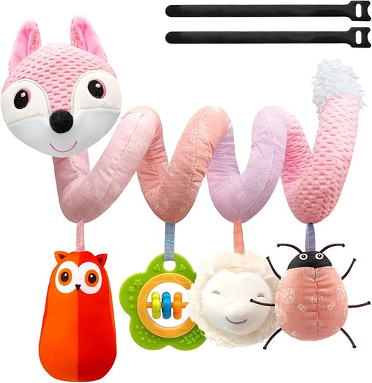 Car Seat Toys Infant Toys 0-6 Months, Newborn Toys 0-3 Months Brain Development for Carseat Stroller Crib with Music Rattles Teether, Baby Toy for 0 3 6 9 12 Boys Girls