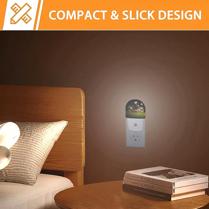 Night Fantasy Butterfly Night Light,Night Lights Plug into Wall with Dusk to Dawn Sensor,Lamp for Bedroom Bathroom Hallway Nightlight for Women Girls
