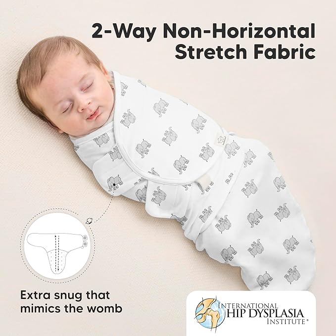 3-Pack Organic Baby Swaddle Sleep Sacks - Swaddles for Newborns, Infant 0-3 Months, Baby Girls, Boys, Soft & Snug Newborn Sleep Sack, Nursery Swaddling Blankets (The Wild 2)