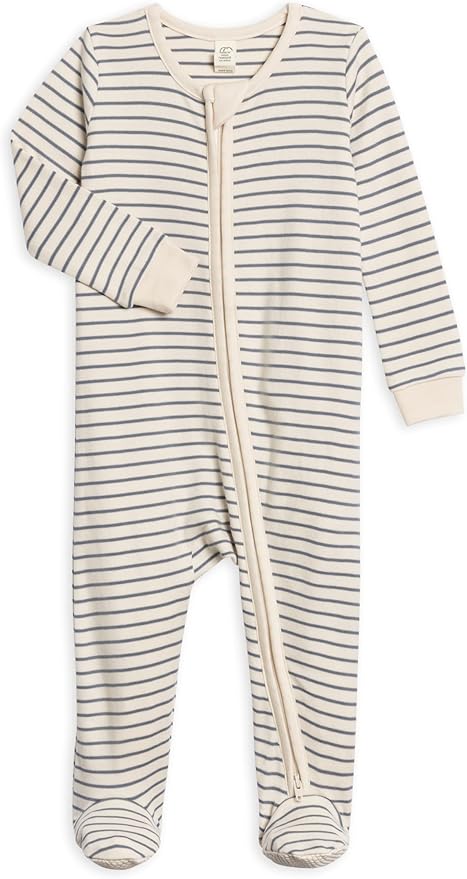 Colored Organics Baby Zip-Up Footed Sleeper with 2-Way Zipper - Newborn Organic Cotton Pajamas