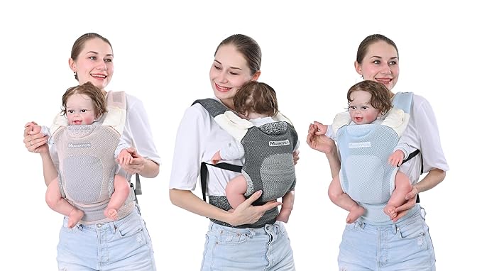 Baby Carrier Newborn to Toddler, Lightweight Baby Wrap Carrier, Carrier for 7-33 lbs, Easy Adjustable, Soft Breathable Baby Carrier, Blue