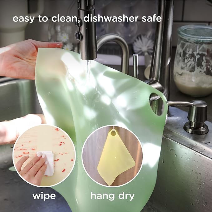 Olababy Fold N Go Silicone Placemat w Travel Case | Dishwasher Safe, BPA Free, Non-Slip, Waterproof | Mini Dining Mat for Infants, Babies, Toddlers and Kids (2, Lilac/Lemon)