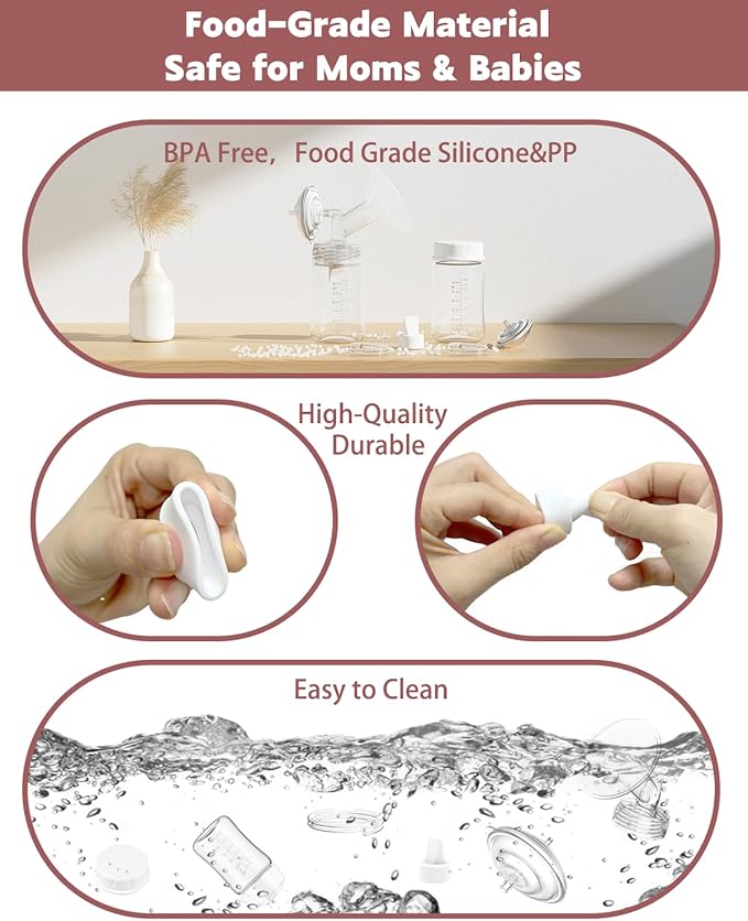 4packs 30mm Full Breast Replacement Pump Parts for Spectra S1 S2 9 Plus Synergy Gold Include 13mm Flange,Valve,Backflow Protector,Tube,Bottle,Caps, Fit for Motif Luna Cimilre Ameda MYA Pump