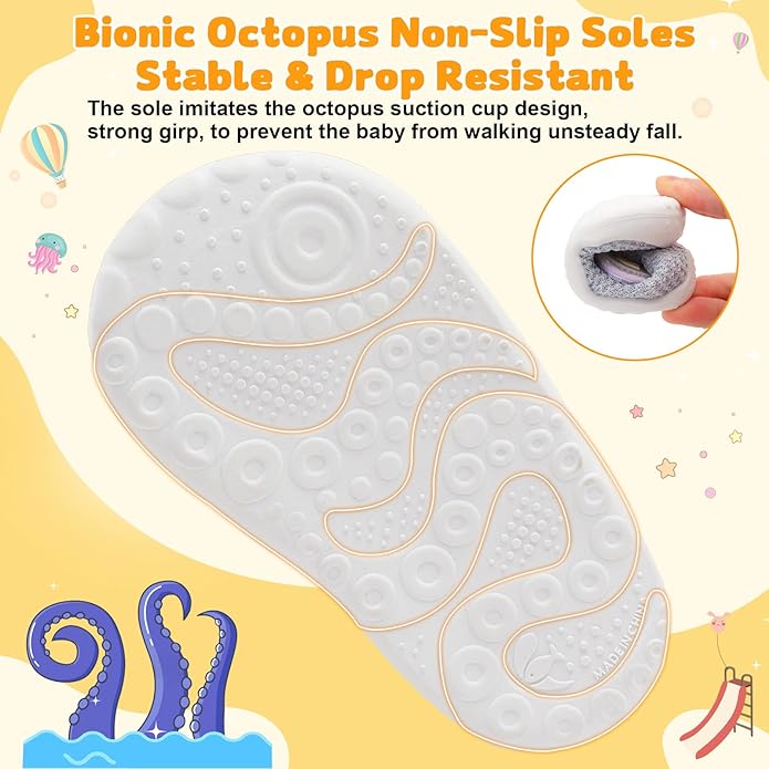 FEETCITY Baby First Walking Shoes Wide Baby Shoes Infant Sneakers Newborn Crib Shoe Barefoot Lightweight Slip On Shoe