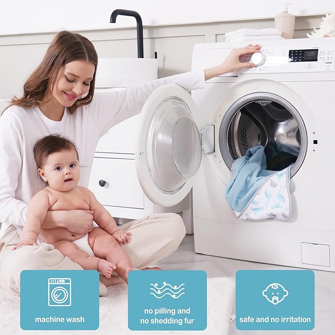 Viviland Baby Towels and Baby Wash Cloths Set Hooded Baby Towels Baby Wipes Absorbent Bath Face Towels Burp Cloths or Face Towels for Girl Boy 6-Pack Size 28 x 28 Inch(Dinosaur)