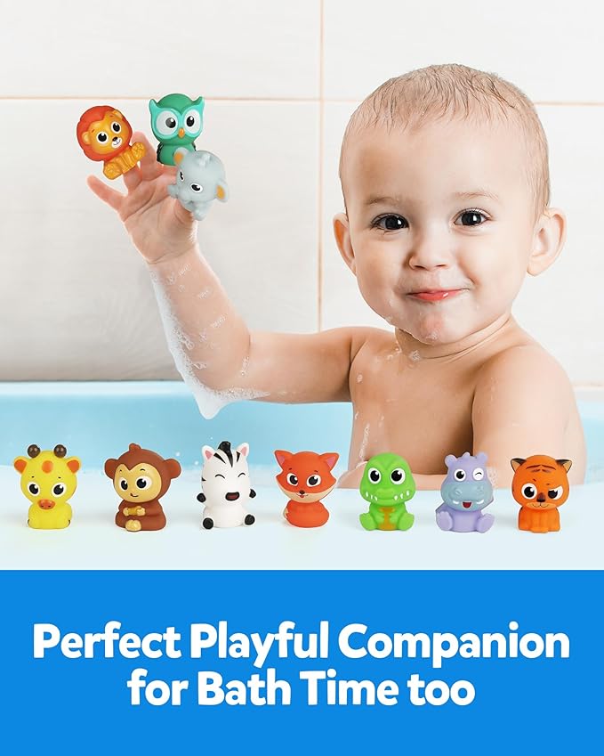 Coogam Fine Motor Skill Toys for Toddlers, 10pcs Surprise Animals Finger Puppets Treasure with Number Locks, Matching Color Sorting Pirate Hunt Game, Learning Montessori Gift for 3 4 5 Year Old