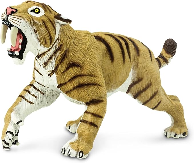 Safari Ltd. Smilodon Figurine - 4" Sabre-Toothed Tiger Figure - Educational Toy for Boys, Girls, and Kids Ages 3+