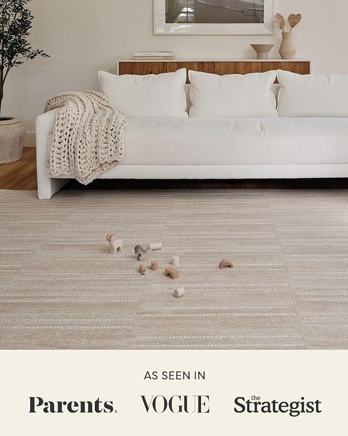 House of Noa Baby Play Mat – 4x8 Driftwood Ula – Set of 8 Tiles – Cushioned EVA Foam Play Mat for Floor, Soft Interlocking Baby Crawling Mats for Hard Floors