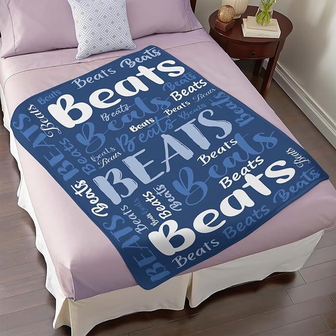 Personalized Custom Baby Blanket with Name for Girls Boys Kids Customized Flannel Blanket for Bed Nursery Room Baby Stroller