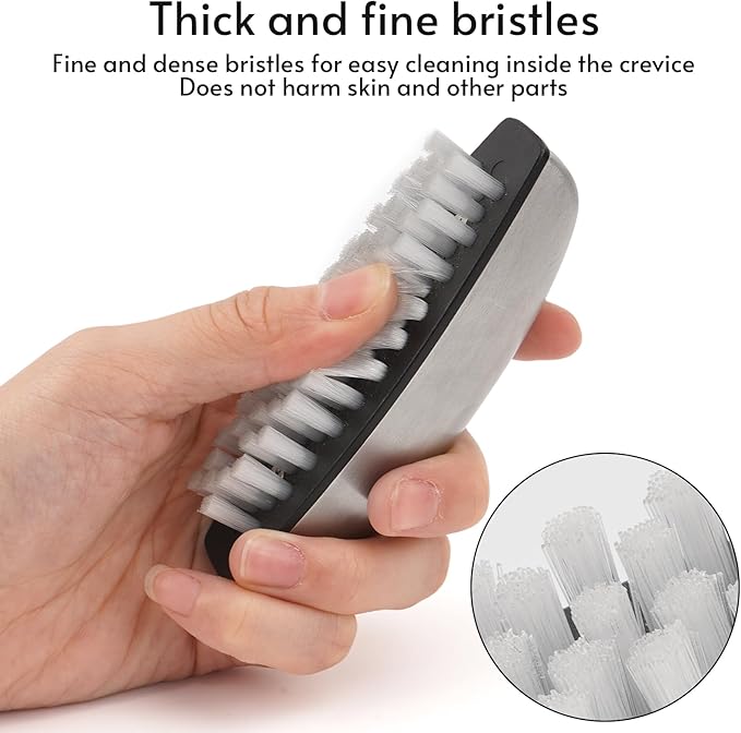 Vegetable and Fruit Cleaning Brush, 304 Stainless Steel Cleaning Brush, Microfiber Scrubbing Pad, Multipurpose Kitchen Tool