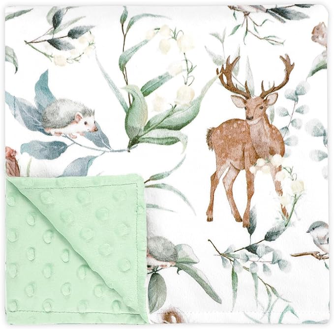 TANOFAR Baby Blankets for Unisex Boys Girls, Ultra Soft Minky Blanket with Double Layer Dotted, Breathable and Lightweight Receiving Blanket for Newborns, 30x40 Inches, Woodland Animal