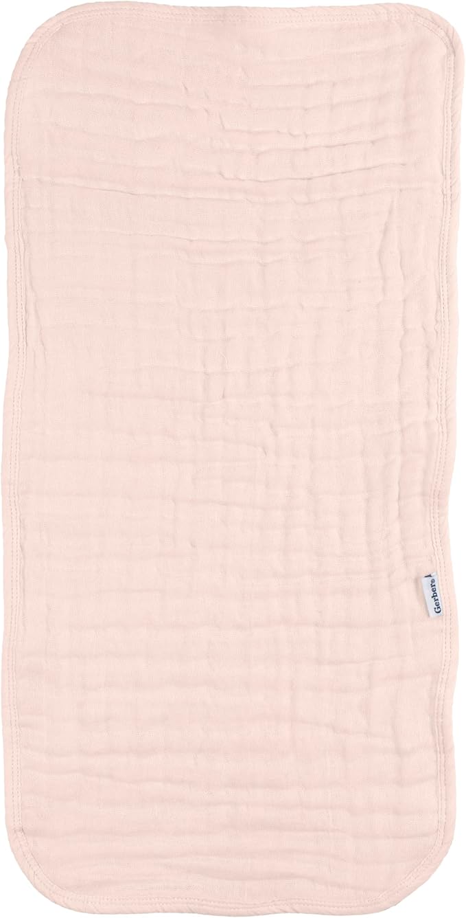 Gerber Baby Unisex Muslin Burp Cloths 6-Pack, Pink, Large Size 20" x 10"