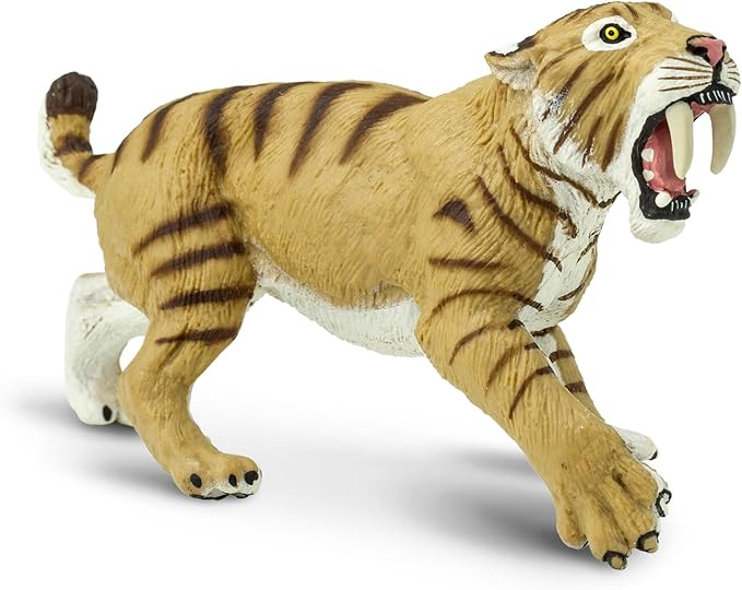 Safari Ltd. Smilodon Figurine - 4" Sabre-Toothed Tiger Figure - Educational Toy for Boys, Girls, and Kids Ages 3+