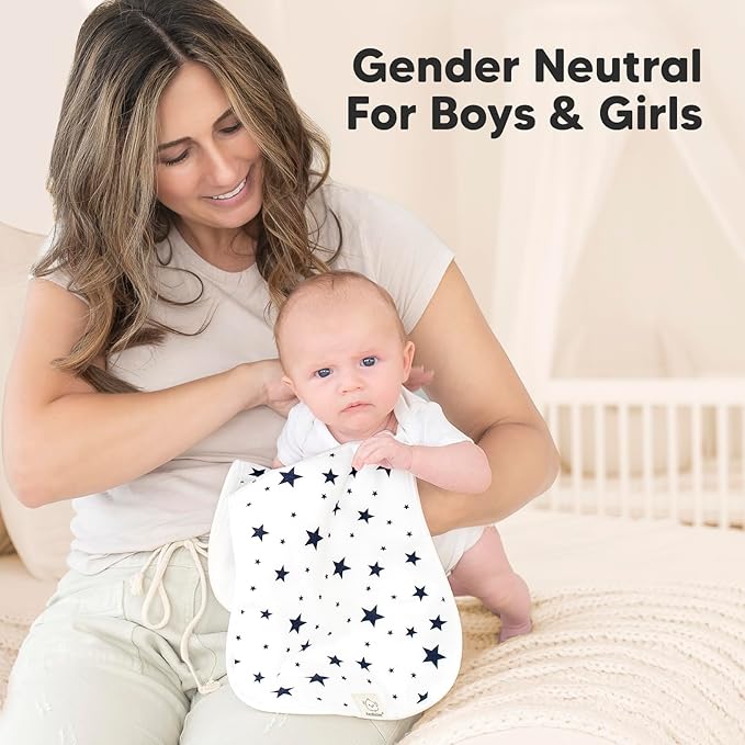 Organic Burp Cloths Baby Boy & Girl - 5-Pack Super Absorbent Cotton Burping Cloths for Babies, Soft & Plush Newborn Spit Up Rags, Infant Towels for Milk Spit Up, Unisex, Large 21" x 10" (Adventurer)