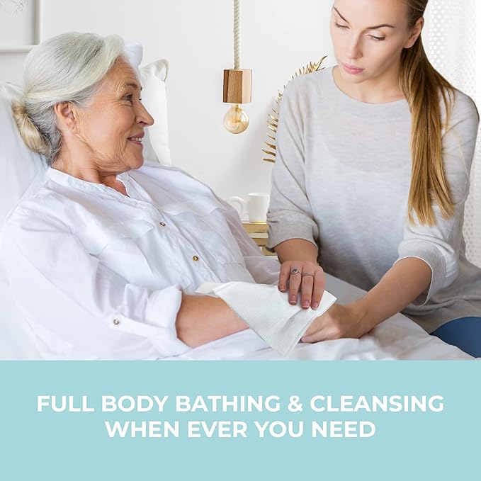 Body Wipes XL Shower Wipes Body Wipe for Adults Bathing, Traveling, Camping, Gym, Car, Elderly, Bedridden - Disposable Washcloths for Adults No Rinse 1 Box, Aloe 20 Pack (200 ct)