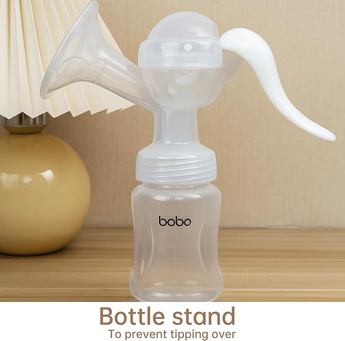 YOHKOH Manual Breast Pump with Silicone Cushion - Ultra Comfort & Quiet, BPA Free, 180ml (6oz) Milk Collector, Portable Breast Milk Catcher Baby Feeding Pumps