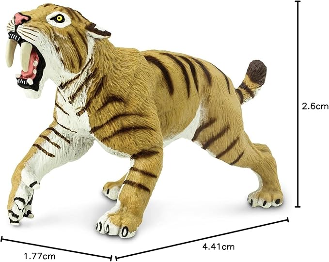 Safari Ltd. Smilodon Figurine - 4" Sabre-Toothed Tiger Figure - Educational Toy for Boys, Girls, and Kids Ages 3+
