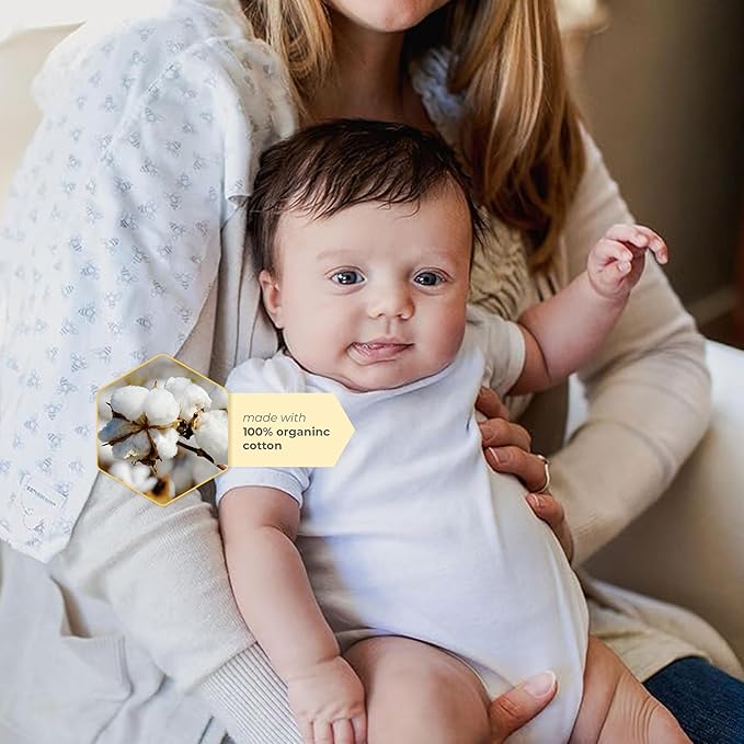 Burt's Bees Baby Organic Cotton Bodysuits – Baby Boy & Girl Short and Long Sleeve One-Pieces, 5-Pack