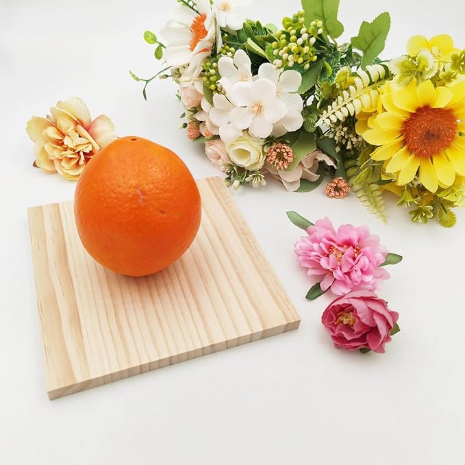 6PCS Unfinished Wood Square Blocks for Crafts, 6x6x0.4in Blank Wooden Squares Pine Wood Boards for Wood Carving,DIY Wood Coasters,Painting & Burning