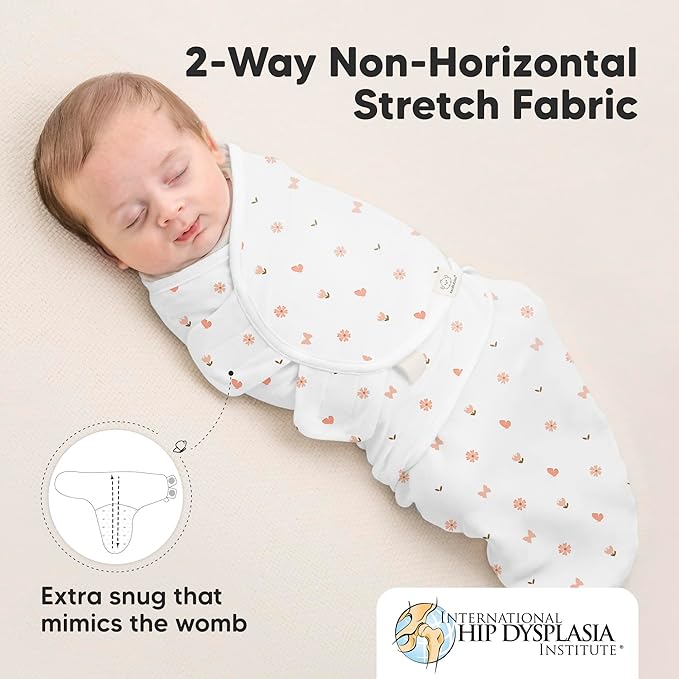 3-Pack Organic Baby Swaddle Sleep Sacks - Swaddles for Newborns, Infant 0-3 Months, Baby Girls, Boys, Soft & Snug Newborn Sleep Sack, Nursery Swaddling Blankets (Butterflies)