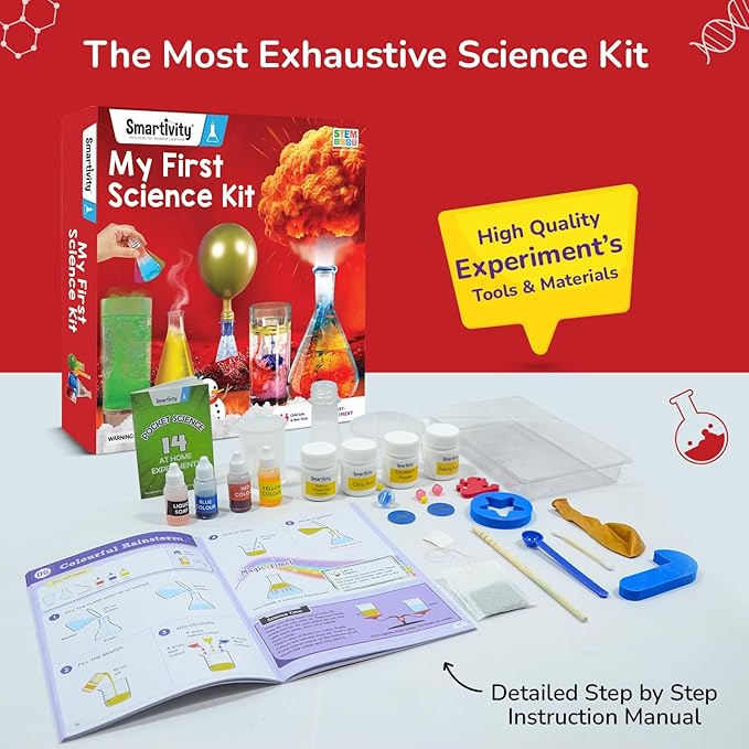 Smartivity My First Science Experiment Kit for Kids Ages 6, 7, 8, 9, 10, 11, 12 Years | 50+ Experiments I Christmas, Birthday Gift I Science Projects for Boys & Girls, STEM Toys for 6-12 Years