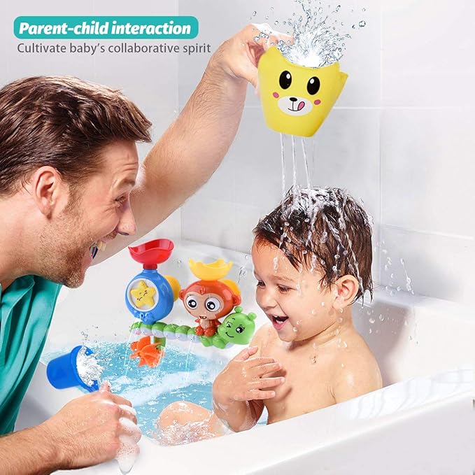 Bath Toys for Kids Ages 1-3 Toddler Bath Toys for Babies 1 2 3 Year Old Boys Girls Water Bathing Tub Toy for 12 18 Months Infant with Cups