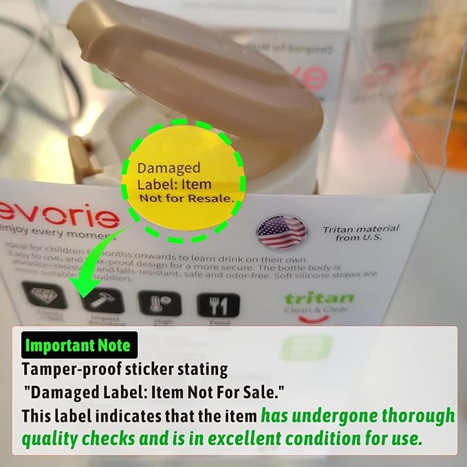 Evorie Tritan Weighted Straw Sippy Cup with Handles for Baby and Toddlers, Spill Proof Baby Water Bottle with Straw for 6 months and up, 7 Oz, Infant Training Water Bottle (Apricot)